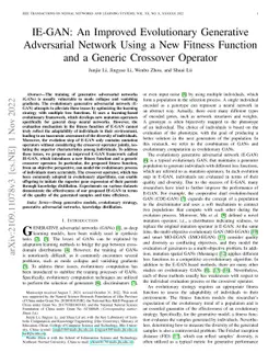 IE-GAN: An Improved Evolutionary Generative Adversarial Network Using a
  New Fitness Function and a Generic Crossover Operator