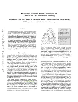 Discovering State and Action Abstractions for Generalized Task and
  Motion Planning