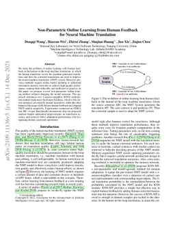 Non-Parametric Online Learning from Human Feedback for Neural Machine
  Translation