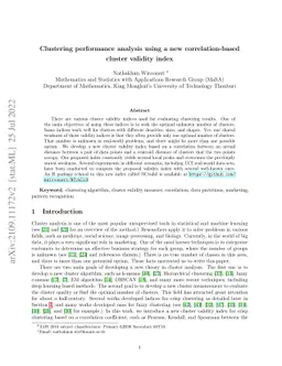 Clustering performance analysis using a new correlation-based cluster
  validity index