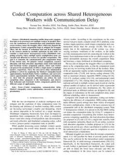 Coded Computation across Shared Heterogeneous Workers with Communication
  Delay