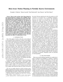 Risk-Aware Motion Planning in Partially Known Environments