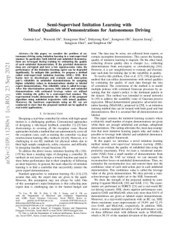 Semi-Supervised Imitation Learning with Mixed Qualities of
  Demonstrations for Autonomous Driving