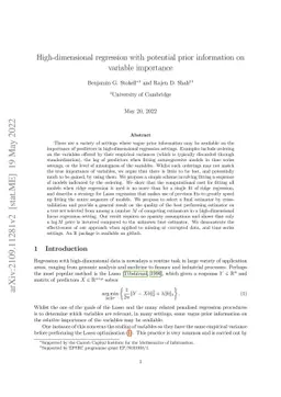 High-dimensional regression with potential prior information on variable
  importance