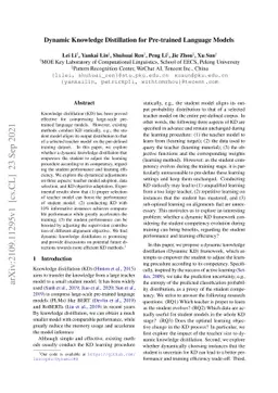 Dynamic Knowledge Distillation for Pre-trained Language Models