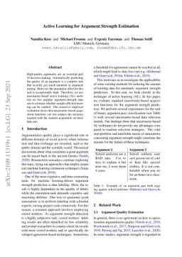 Active Learning for Argument Strength Estimation