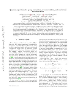 Quantum algorithms for group convolution, cross-correlation, and
  equivariant transformations