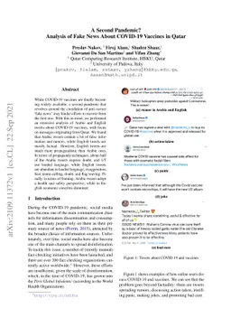 A Second Pandemic? Analysis of Fake News About COVID-19 Vaccines in
  Qatar