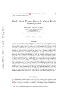 Cluster-based Mention Typing for Named Entity Disambiguation