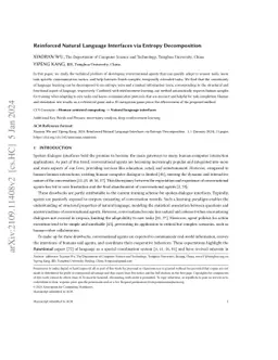 Reinforced Natural Language Interfaces via Entropy Decomposition