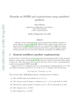 Remarks on MOBS and cryptosystems using semidirect products