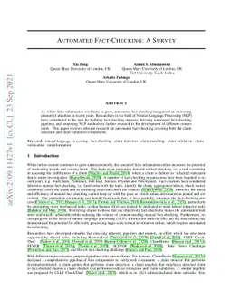 Automated Fact-Checking: A Survey