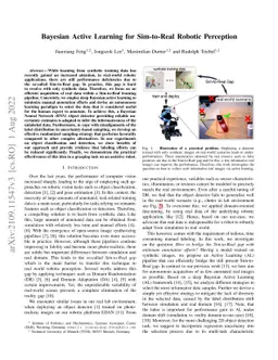 Bayesian Active Learning for Sim-to-Real Robotic Perception