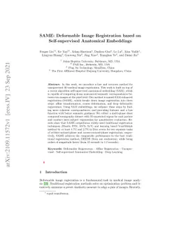 SAME: Deformable Image Registration based on Self-supervised Anatomical
  Embeddings