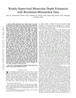 Weakly-Supervised Monocular Depth Estimationwith Resolution-Mismatched
  Data