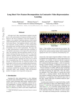 Long Short View Feature Decomposition via Contrastive Video
  Representation Learning
