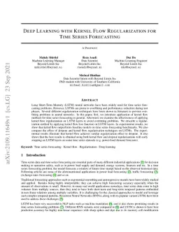 Deep Learning with Kernel Flow Regularization for Time Series
  Forecasting
