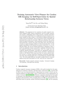 Training Automatic View Planner for Cardiac MR Imaging via
  Self-Supervision by Spatial Relationship between Views