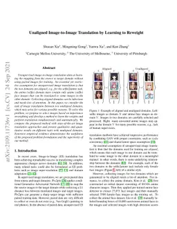 Unaligned Image-to-Image Translation by Learning to Reweight