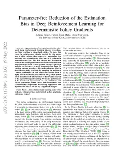 Parameter-free Reduction of the Estimation Bias in Deep Reinforcement
  Learning for Deterministic Policy Gradients