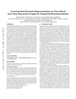 Learning Dual Dynamic Representations on Time-Sliced User-Item
  Interaction Graphs for Sequential Recommendation