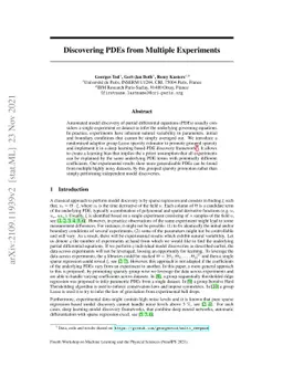 Discovering PDEs from Multiple Experiments