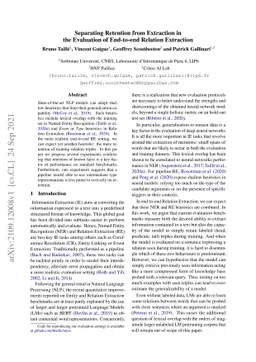 Separating Retention from Extraction in the Evaluation of End-to-end
  Relation Extraction