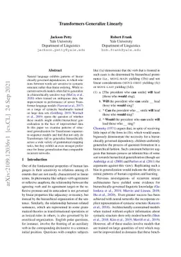 Transformers Generalize Linearly