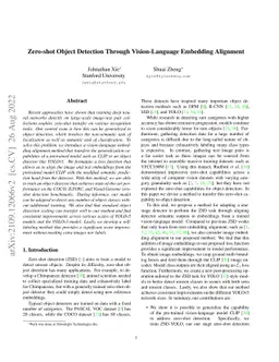 Zero-shot Object Detection Through Vision-Language Embedding Alignment
