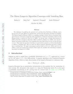 The Mirror Langevin Algorithm Converges with Vanishing Bias