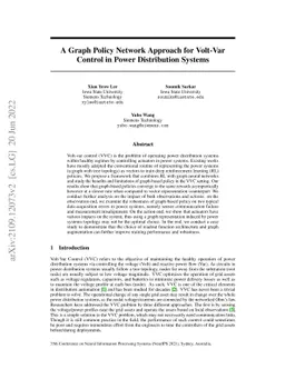A Graph Policy Network Approach for Volt-Var Control in Power
  Distribution Systems