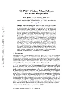 CLIPort: What and Where Pathways for Robotic Manipulation