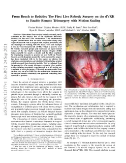 From Bench to Bedside: The First Live Robotic Surgery on the dVRK to
  Enable Remote Telesurgery with Motion Scaling