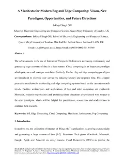 A Manifesto for Modern Fog and Edge Computing: Vision, New Paradigms,
  Opportunities, and Future Directions