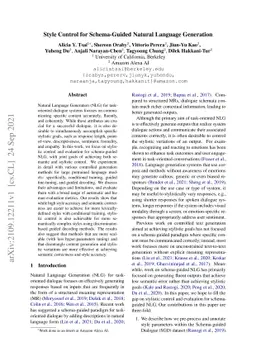 Style Control for Schema-Guided Natural Language Generation