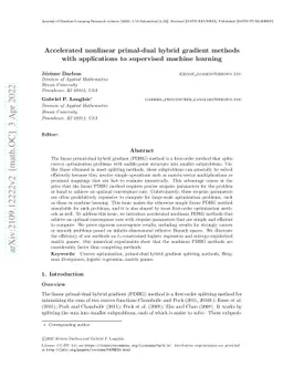 Accelerated nonlinear primal-dual hybrid gradient methods with
  applications to supervised machine learning