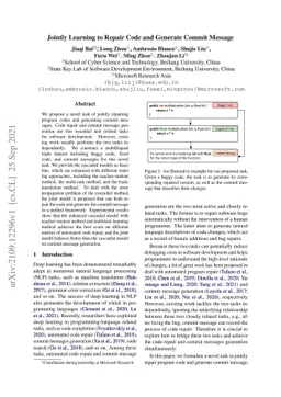 Jointly Learning to Repair Code and Generate Commit Message