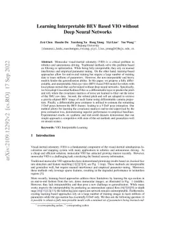 Learning Interpretable BEV Based VIO without Deep Neural Networks