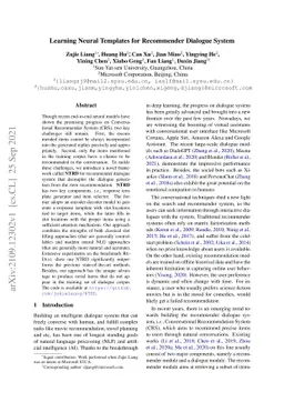 Learning Neural Templates for Recommender Dialogue System