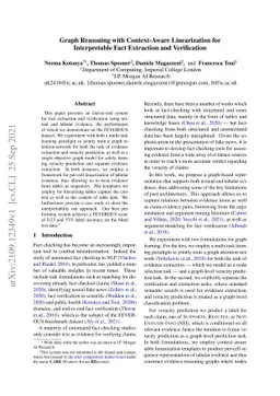 Graph Reasoning with Context-Aware Linearization for Interpretable Fact
  Extraction and Verification