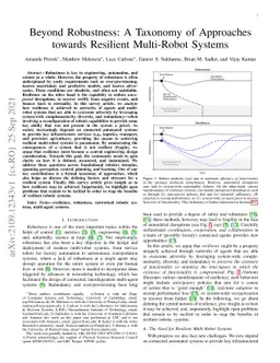 Beyond Robustness: A Taxonomy of Approaches towards Resilient
  Multi-Robot Systems