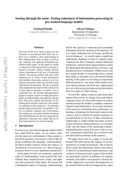 Sorting through the noise: Testing robustness of information processing
  in pre-trained language models