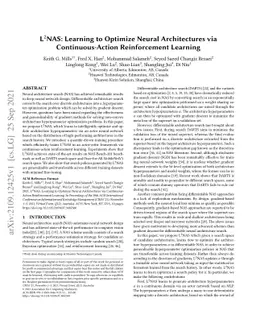 L$^{2}$NAS: Learning to Optimize Neural Architectures via
  Continuous-Action Reinforcement Learning