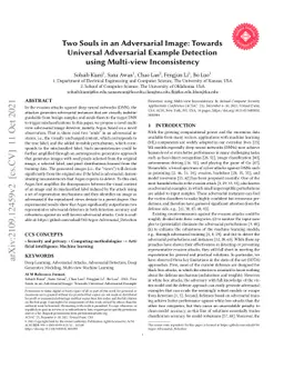 Two Souls in an Adversarial Image: Towards Universal Adversarial Example
  Detection using Multi-view Inconsistency
