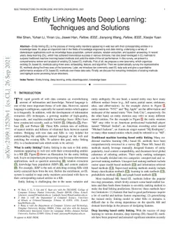 Entity Linking Meets Deep Learning: Techniques and Solutions