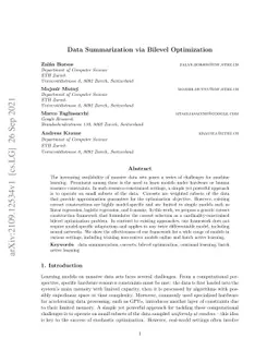 Data Summarization via Bilevel Optimization