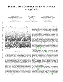Synthetic Data Generation for Fraud Detection using GANs