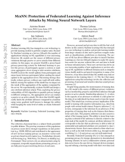 MixNN: Protection of Federated Learning Against Inference Attacks by
  Mixing Neural Network Layers