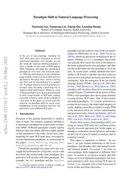 Paradigm Shift in Natural Language Processing