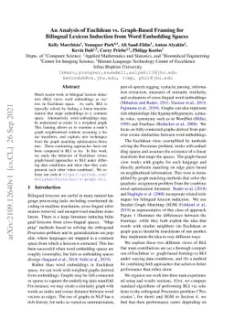 An Analysis of Euclidean vs. Graph-Based Framing for Bilingual Lexicon
  Induction from Word Embedding Spaces